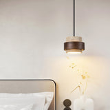 Ascend Retro Wabi-Sabi Pendant Light - Natural Stone & Wood Design 5
