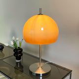 Bauhaus Inspired Table Lamp with Amber Glass Shade - Modern Desk & Bedside Lamps 0