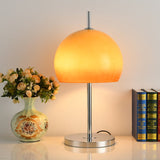 Bauhaus Inspired Table Lamp with Amber Glass Shade - Modern Desk & Bedside Lamps 1