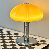 Bauhaus Inspired Table Lamp with Amber Glass Shade - Modern Desk & Bedside Lamps 4