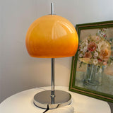Bauhaus Inspired Table Lamp with Amber Glass Shade - Modern Desk & Bedside Lamps 6