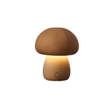 Eco-Friendly Rechargeable Wooden Mushroom Table Lamp with Touch Control 0