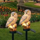 Eco-Friendly Solar Garden Lights - 2-Pack Outdoor Owl Lamps for Pathway 0