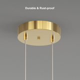 Elegant 2-Light Circle Pendant Lamp, Gold Brass Finish, Modern Kitchen Pendant Lighting 7