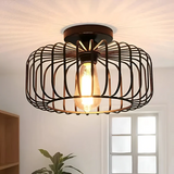 Elegant Birdcage Ceiling Lamp - Decorative Flush Mount Light Fixture for Dining Room 0