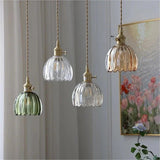 Elegant Japanese Retro Glass Flower Pendant Light - Modern Home Decor 1