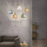 Elegant Japanese Retro Glass Flower Pendant Light - Modern Home Decor 5