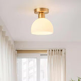 Elegant Milk White Glass Flush Mount Ceiling Light Fixture for Modern Spaces 1