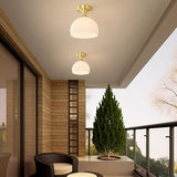 Elegant Milk White Glass Flush Mount Ceiling Light Fixture for Modern Spaces 2