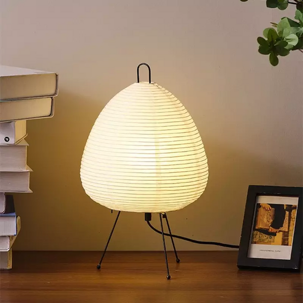 Elegant Mulberry Paper Table Lamp with Bamboo Design - Indoor Lighting 0