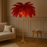 Elegant Ostrich Feather Floor Lamp - Warm LED Standing Lamp for Living Room Decor 1
