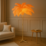 Elegant Ostrich Feather Floor Lamp - Warm LED Standing Lamp for Living Room Decor 2