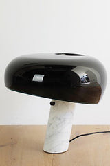 Elegant Table Lamp - Italian Carrara Marble Base, Vintage Design, Perfect for Bedside or Desk 0