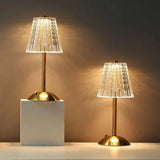 Elegant Touch-Activated Golden Crystal Table Lamp with Dimming Function 5