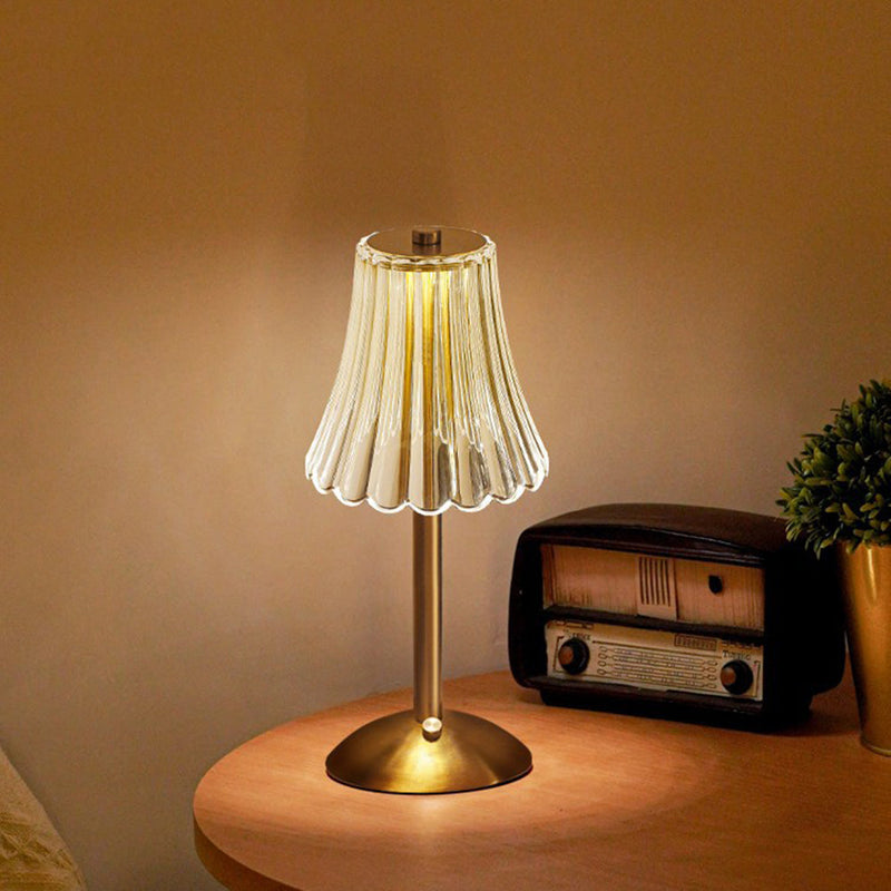 Elegant Touch-Activated Golden Crystal Table Lamp with Dimming Function 8