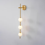 Elegant Vertical Globe Wall Lamp with Gold Finish & Integrated LED 12