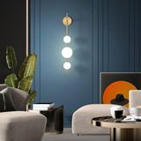 Elegant Vertical Globe Wall Lamp with Gold Finish & Integrated LED 1
