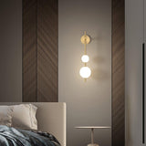 Elegant Vertical Globe Wall Lamp with Gold Finish & Integrated LED 2