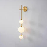 Elegant Vertical Globe Wall Lamp with Gold Finish & Integrated LED 3