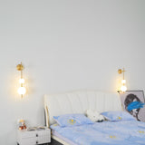 Elegant Vertical Globe Wall Lamp with Gold Finish & Integrated LED 4