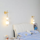 Elegant Vertical Globe Wall Lamp with Gold Finish & Integrated LED 6