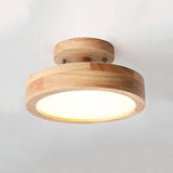 Elegant Wooden Flush Mount LED Ceiling Light Fixture with Dimmable 36W Bulb 0