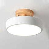 Elegant Wooden Flush Mount LED Ceiling Light Fixture with Dimmable 36W Bulb 11