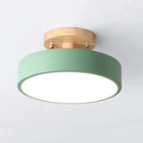 Elegant Wooden Flush Mount LED Ceiling Light Fixture with Dimmable 36W Bulb 9