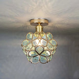 Floral Glass Ceiling Light Fixture - Unique Flush Mount Design for Hallway 1