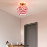Floral Glass Ceiling Light Fixture - Unique Flush Mount Design for Hallway 9