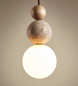 LavaStone - Modern Travertine Pendant Light for Dining Room 0