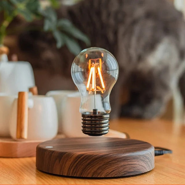 Levitating Bulb - Magnetic Floating LED Table Lamp with Wooden Base 1