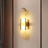 Melange - Elongated Alabaster Wall Lamp with Brass Accents 1