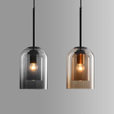 Mica Mid-Century Glass Pendant Light - Stylish Double Hanging Fixture 1