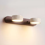 Misterlamp - Travertine Duo Wall Light with LED and Wood Accents 0