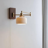 Modern Ceramic Wall Lamp with Wooden Top & Elegant Design 1