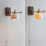 Modern Ceramic Wall Lamp with Wooden Top & Elegant Design 4