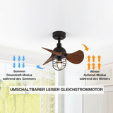 Modern Dark Walnut Ceiling Fan with Integrated Lights and Remote Control 3