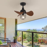 Modern Dark Walnut Ceiling Fan with Integrated Lights and Remote Control 5
