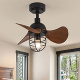 Modern Dark Walnut Ceiling Fan with Integrated Lights and Remote Control 6