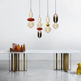 Modern Glass Pendant Lamp - Colorful Kitchen Pendant Lighting with LED 6