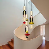 Modern Glass Pendant Lamp - Colorful Kitchen Pendant Lighting with LED 8