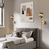 Modern Smoky Glass Wall Sconce Lighting with Gold Metal Frame 3