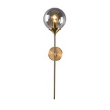 Modern Smoky Glass Wall Sconce Lighting with Gold Metal Frame 5