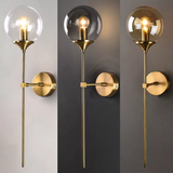 Modern Smoky Glass Wall Sconce Lighting with Gold Metal Frame 6