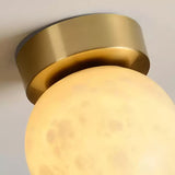 Moon Glow - Elegant Alabaster Flush Mount Ceiling Light with LED 8