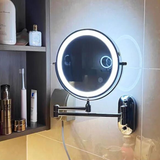 Sleek Black Rechargeable LED Magnifying Makeup Mirror with Adjustable Lighting 0