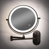 Sleek Black Rechargeable LED Magnifying Makeup Mirror with Adjustable Lighting 2
