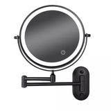 Sleek Black Rechargeable LED Magnifying Makeup Mirror with Adjustable Lighting 4