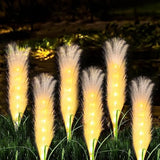 Solar Garden Lights - 4 Pack Solar Fiber Reed Outdoor Lights for Elegant Ambiance 0